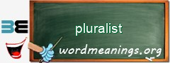 WordMeaning blackboard for pluralist